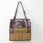 良品 ebagos エバゴス WHEN SLEEP ON THE LAWN ホースレザー 紅藤 かごバッグ ハンドバッグ ブラウン レディース 古着 中古