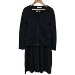  прекрасный товар Rene Rene вязаный кардиган безрукавка One-piece ансамбль выставить размер 36/34 черный женский б/у одежда б/у 