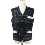 美品 24SS TOMORROWLAND .B トゥモローランド.B 2トーンツイードジレ F ブラック レディース 古着 中古