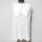 ショッピングMIUMIU 良品 miumiu ミュウミュウ リボンバックリボン ブラウス カットソー MJT419 S オフホワイト レディース 古着 中古