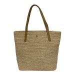 ショッピングヘレンカミンスキー 美品 HELEN KAMINSKI ヘレンカミンスキー レザーハンドル ラフィア かごトートバッグ ナチュラル レディース 古着 中古