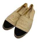  хорошая вещь CHANEL Chanel здесь Mark эспадрильи плоская обувь размер 36 23cm соответствует слоновая кость женский б/у одежда б/у 