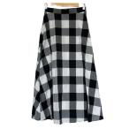 美品 UNITED ARROWS ユナイテッドアローズ FABRICA フレアスカート サイズ38 グレー ホワイト レディース 古着 中古