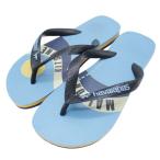 ショッピングhavaianas 美品 MAISON KITSUNE × havaianas メゾンキツネ ハワイアナス WAVE FLIP FLOP ビーチサンダル ロゴプリント シューズ 37/38 ブルー レディース 古着 中古
