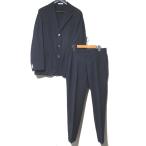  прекрасный товар BOGLIOLI BOGLIOLI в тонкую полоску 3B одиночный tailored jacket + слаксы брючный костюм выставить 48 темно-синий мужской б/у одежда б/у 