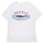 未使用 POLO RALPH LAUREN ポロラルフローレン ロゴプリント Tシャツ カットソー トップス 半袖 S/140 白 ホワイト キッズ 古着 中古