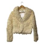  прекрасный товар SUGAR ROSEshuga- rose Ram мех жакет размер F "теплый" белый женский б/у одежда б/у 