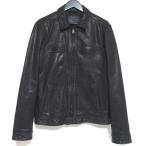  прекрасный товар ALLSAINTS все Saints LARK LEATHER JACKET Zip выше la-k кожа go-to кожаный жакет ML141H L размер черный мужской б/у одежда б/у 