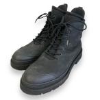 美品 Salvatore Ferragamo サルヴァトーレフェラガモ TOLK2 ヌバックレザー レースアップ ショートブーツ 8 1/2M 約26.5cm ブラック メンズ 古着 中古