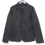 ショッピングアルマーニ 美品 EMPORIO ARMANI エンポリオアルマーニ パデッド ジップアップ テーラードジャケット 6Y1GA4 1NDSZ Mサイズ 185/96A ブラック メンズ 古着 中古