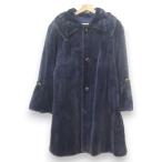 美品 VALENTINO ヴァレンティノ 染めシェアードミンクファー 毛皮 リバーシブル コート パープル レディース 古着 中古