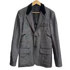  прекрасный товар TOM FORD Tom Ford шелк Blend охота жакет 48 серый мужской б/у одежда б/у 