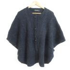  прекрасный товар UNITED ARROWS United Arrows альпака Blend вырез лодочкой Alain вязаный пончо свитер черный женский б/у одежда б/у 