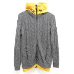 美品 MONCLER モンクレール グルノーブル ニット ドッキング ダウンジャケット サイズS グレー メンズ 古着 中古