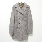美品 DOLCE&GABBANA ドルチェ＆ガッバーナ 千鳥格子柄 ダブルブレストコート 42 レッドブラウン系 レディース 古着 中古