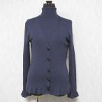  прекрасный товар BURBERRY Burberry London кашемир Blend ta-toru шея свитер + кардиган ансамбль вязаный 1 лиловый женский б/у одежда б/у 