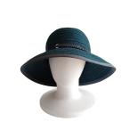 美品 HELEN KAMINSKI ヘレンカミンスキー カシミヤ×ウール ワイドブリム つば広 ハット 帽子 F ブルー レディース 古着 中古