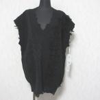 未使用 24AW GRACE CONTINENTAL グレースコンチネンタル クラッシュニットトップ プルオーバー チュニック 0124343082 36 ブラック レディース 古着 中古