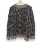 美品 22AW JUNYA WATANABE COMME des GARCONS ジュンヤワタナベ コムデギャルソン クルーネック 長袖 シャギーニット セーター M グレー系 メンズ 古着 中古