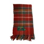  прекрасный товар TWEED MILL твид Mill шерсть в клетку бахрома палантин muffler красный женский б/у одежда б/у 