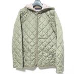 ショッピングラベンハム 美品 LAVENHAM ラベンハム 英国製 ミドル丈 フーデッド キルティングコート ジャケット 36 ブラウンベージュ レディース 古着 中古
