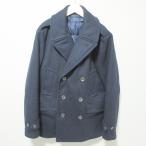 美品 POLO RALPH LAUREN ポロラルフローレン ウールメルトン ダウン Pコート ピーコート S ネイビー メンズ 古着 中古