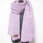 美品 LAUREN RALPH LAUREN ローレンラルフローレン ロゴ レザータグ 大判 ストール マフラー パープル レディース 古着 中古