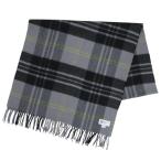 美品 Johnstons of Elgin ジョンストンズオブエルガン チェック柄 カシミヤ100% 大判ストール マフラー グレー レディース 古着 中古