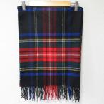 美品 Johnstons of Elgin ジョンストンズ タータンチェック柄 カシミヤ100% 大判 マフラー ストール ショール ブラック マルチカラー レディース 古着 中古