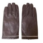  прекрасный товар LANVIN en Bleu Lanvin on голубой Logo en Boss кожа перчатка перчатки 24cm лиловый женский б/у одежда б/у 