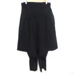 美品 AD2022 COMME des GARCONS コムデギャルソン ウール ドッキングパンツ GK-P007 サイズXS ブラック レディース 古着 中古