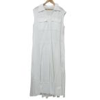 良品 24AW Diagram ダイアグラム ノースリーブ ロング ティアードコンビシャツワンピース 36 ホワイト レディース 古着 中古