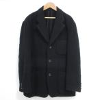 良品 AD1996 COMME des GARCONS HOMME コムデギャルソンオム ウール縮絨 テーラードジャケット コート HJ-08023M Mサイズ ブラック メンズ 古着 中古
