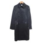 ショッピングGARCONS 美品 AD2001 robe de chambre COMME des GARCONS ローブドシャンブル コムデギャルソン サテン ダブルコート RE-C001 M ブラック レディース 古着 中古