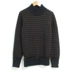 良品 FENDI フェンディ ヴィンテージ ボーダー ニットセーター 40サイズ ブラック ブラウン  レディース 古着 中古