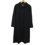 美品 BURBERRYS バーバリーズ バーバリー カシミヤ100％ 裏地チェック ステンカラーコート 9AR ブラック レディース 古着 中古