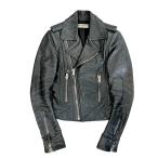 ショッピングバレンシアガ BALENCIAGA バレンシアガ ラムレザー ダブル ライダースジャケット 34 ブラック レディース 古着 中古