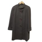 ショッピングhardy 美品 HARDY AMIES ハーディエイミス カシミヤ100％ スタンドカラー ロングコート 9号 ブラウン レディース 古着 中古