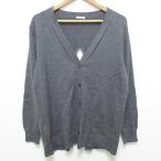 ショッピングMIUMIU 美品 miumiu ミュウミュウ バックオープン Vネックカーディガン サイズ42 グレー レディース 古着 中古