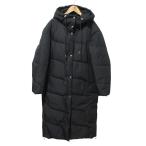 美品 23AW Marimekko マリメッコ TEEMA TAIFUUNI フーデッド ダウンコート XS ブラック レディース 古着 中古