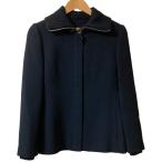 美品 DOLCE&GABBANA ドルチェアンドガッバーナ フラワープリントライナー ウールジャケット サイズ40 ブラック レディース 古着 中古