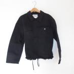 美品 Johnbull ジョンブル フリンジ加工 ミリタリージャケット ブルゾン AL984KY F ブラック レディース 古着 中古