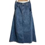 美品 25AW GRACE CONTINENTAL グレースコンチネンタル エンボスデニムスカート 0125321101 サイズ38 ブルー レディース 古着 中古
