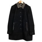 美品 BURBERRY BRIT バーバリーブリット スタッズ ウール コート サイズI40 ブラック レディース 古着 中古