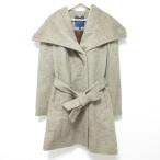  прекрасный товар COLE HAAN Cole Haan альпака большой цвет мохнатый пальто размер 2 серый ju женский б/у одежда б/у 