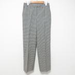 新品同様 miumiu ミュウミュウ 2022年モデル ギンガムチェック スラックスパンツ MP1589 サイズ36 ブラック レディース 古着 中古
