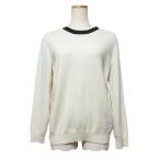 美品 LOUIS VUITTON ルイヴィトン ウール カシミヤ バックボタン ニット セーター L アイボリー レディース 古着 中古