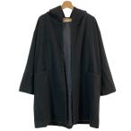 ショッピングエヴァ 良品 evam eva エヴァムエヴァ ウール フーディ ガウンコート サイズ2 ブラック レディース 古着 中古
