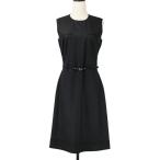 ショッピングMIUMIU 美品 MIU MIU ミュウミュウ ウールノースリーブドレスワンピース 42 ブラック レディース 古着 中古