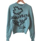 美品 DSQUARED2 ディースクエアード アルパカニットセーター S75HA0880 サイズＳ ブルー レディース 古着 中古